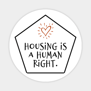 Black text: Housing is a Human Right, Style A Magnet